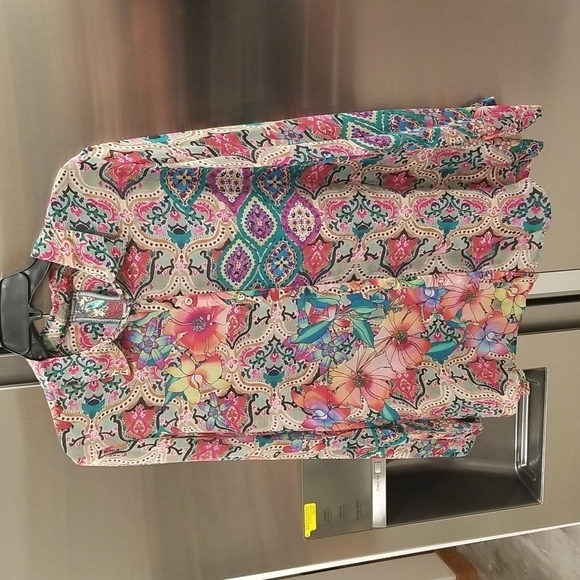 💕JOHNNY WAS💕 Deja Button-Front Blouse Large - Picture 4 of 11